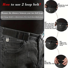 2-Pack Men's Flat Buckle Elastic Belts