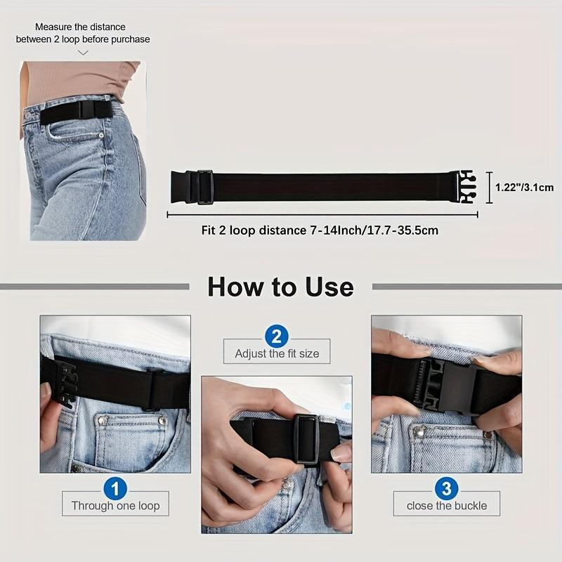 2-Pack Men's Flat Buckle Elastic Belts