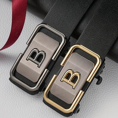 Men's Letter B Buckle Rubber Belt