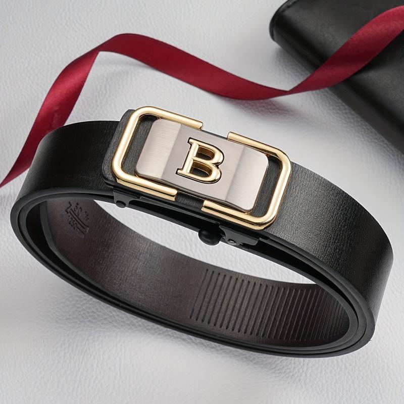 Men's Letter B Buckle Rubber Belt
