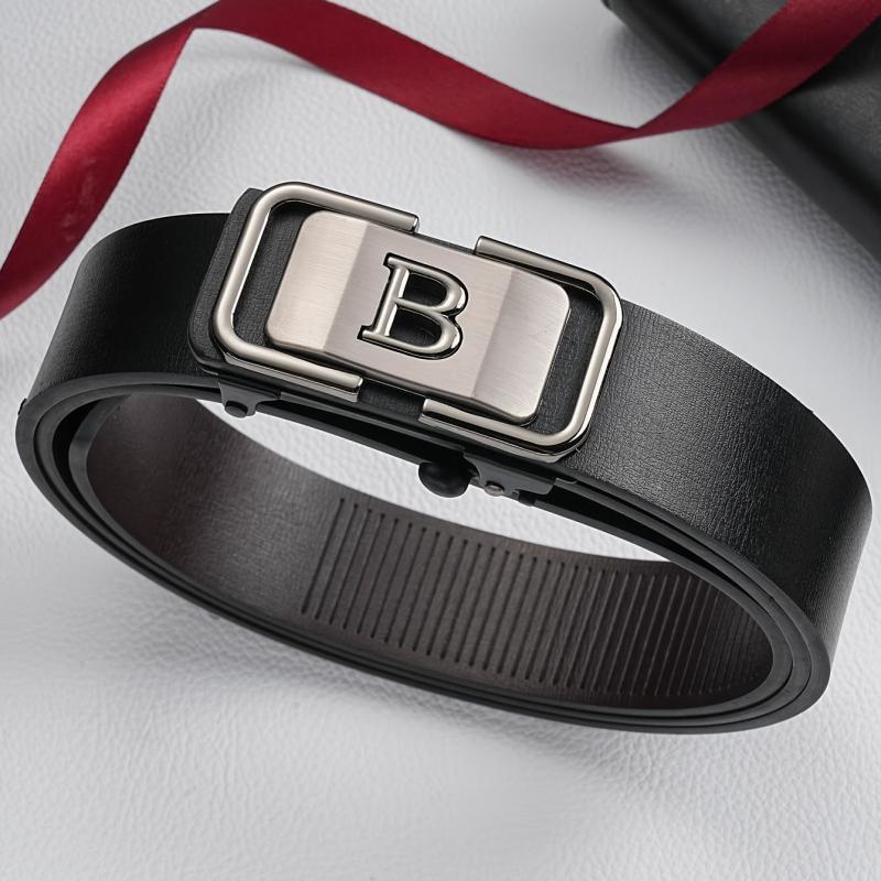 Men's Letter B Buckle Rubber Belt