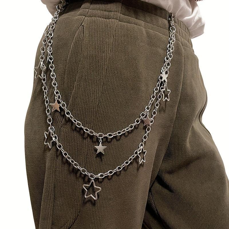 Double Layer Waist Chain Men's Decorative Jeans Trouser Chains