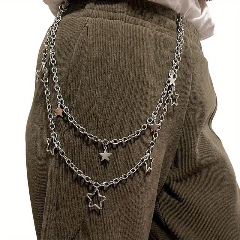 Double Layer Waist Chain Men's Decorative Jeans Trouser Chains