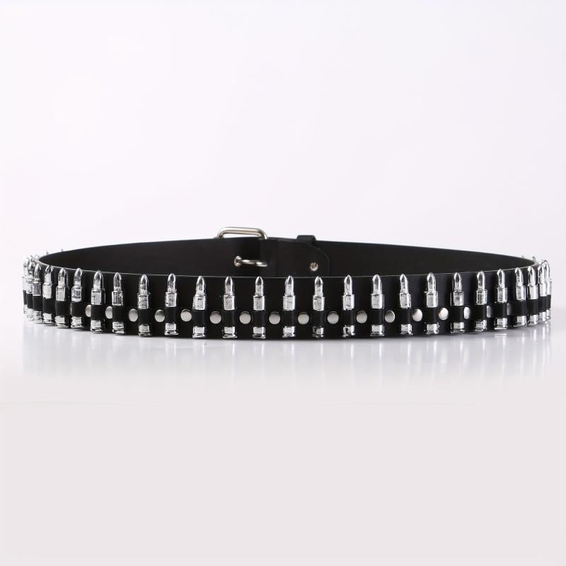 Men's Punk Bullet Belt Rivet Rock Decorative Leather Belt