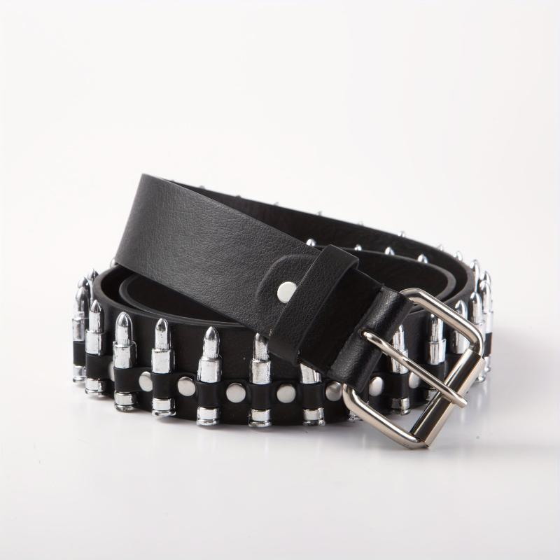 Men's Punk Bullet Belt Rivet Rock Decorative Leather Belt