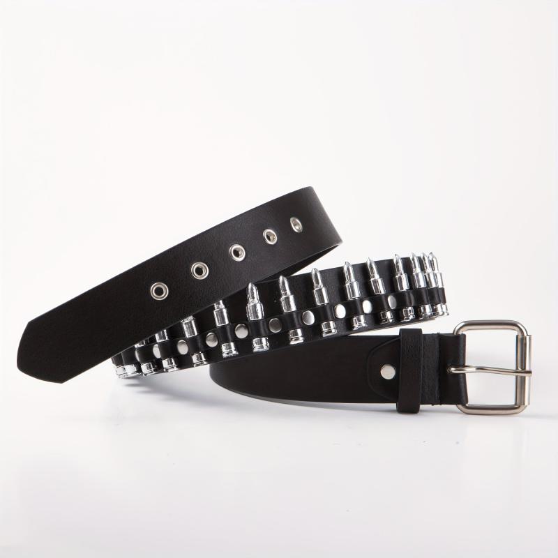 Men's Punk Bullet Belt Rivet Rock Decorative Leather Belt