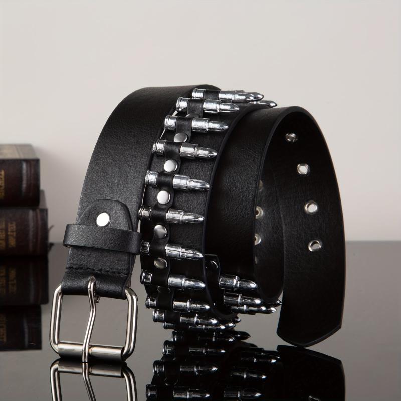 Men's Punk Bullet Belt Rivet Rock Decorative Leather Belt