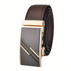 Men's Leather Belt Metal Automatic Buckle High Belt For Men