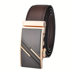 Men's Leather Belt Metal Automatic Buckle High Belt For Men