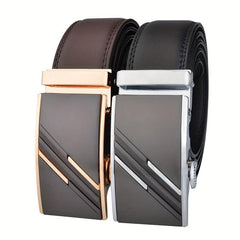 Men's Leather Belt Metal Automatic Buckle High Belt For Men