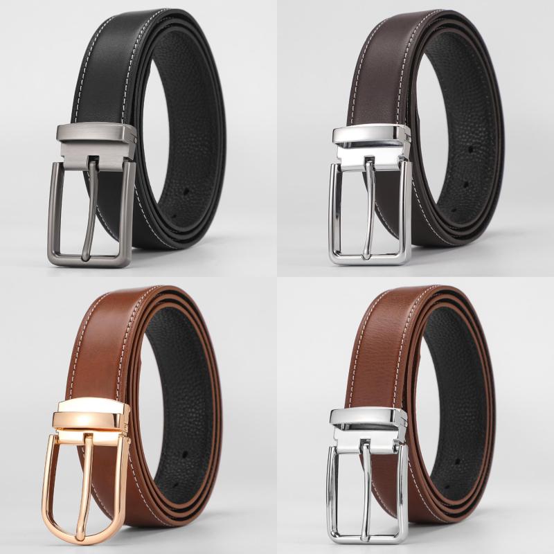 Men's Leather Belt Pin Buckle Casual Trousers Jeans Belt