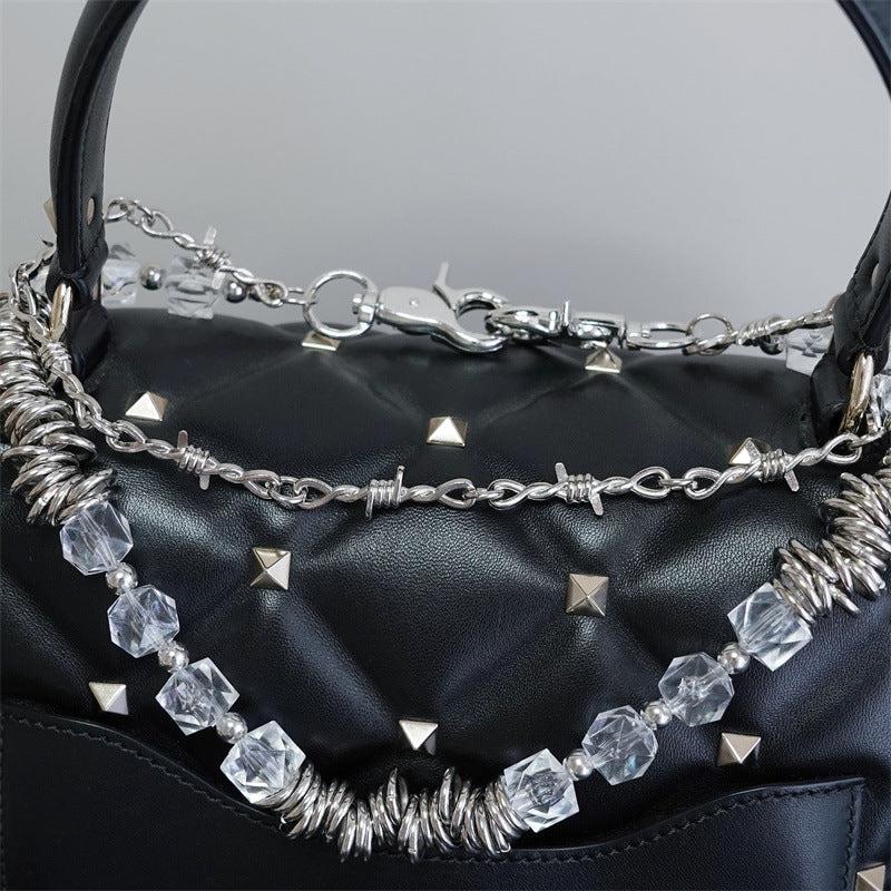 Retro Thorns Special Shaped Pearl Bag Chain Punk Double Trouser Chain