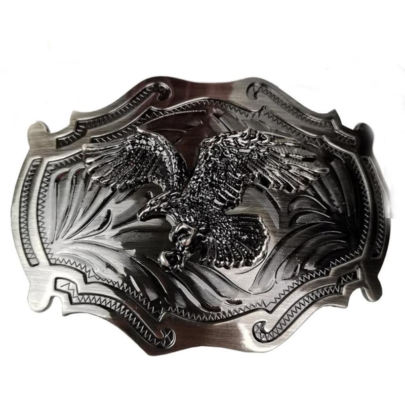Flying Eagle Animal Silver Belt Buckle For Men With Leather Belt