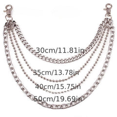 Metal Layered Chain Keychain Punk Wallet Jeans Pants Belt Pocket Chain for Men