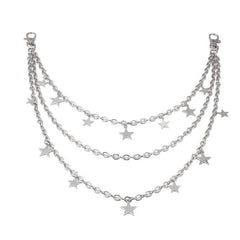 Punk Star Pendant Layered Chains Belt for Skirts Pants
