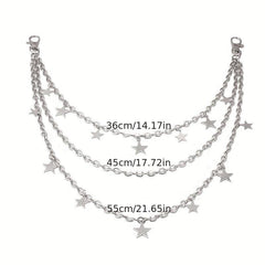Punk Star Pendant Layered Chains Belt for Skirts Pants