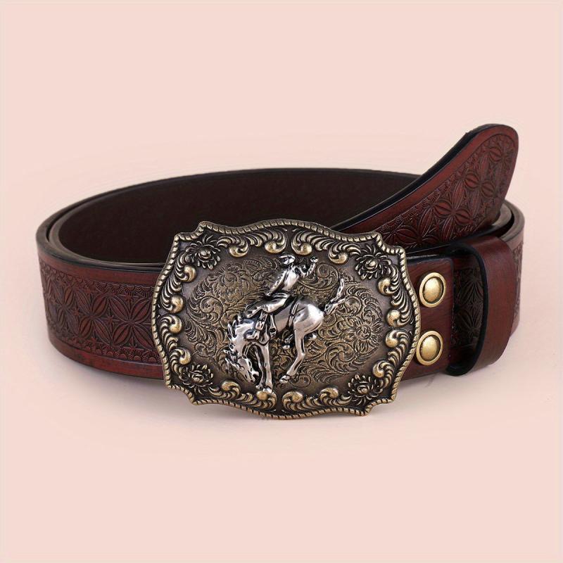 Embossed Leather Belt Vintage Casual Business Belt Men