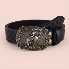 Embossed Leather Belt Vintage Casual Business Belt Men
