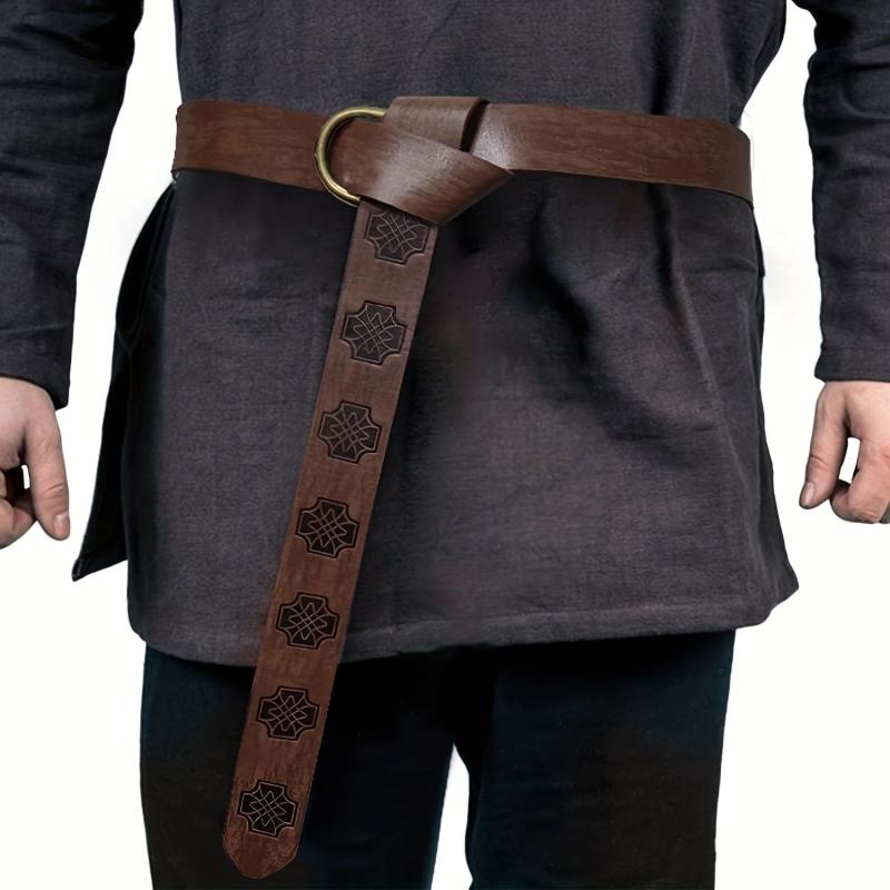 Medieval Celtic Knot Embossed Belt Knight Ring Belt COSPLAY Stage Prop