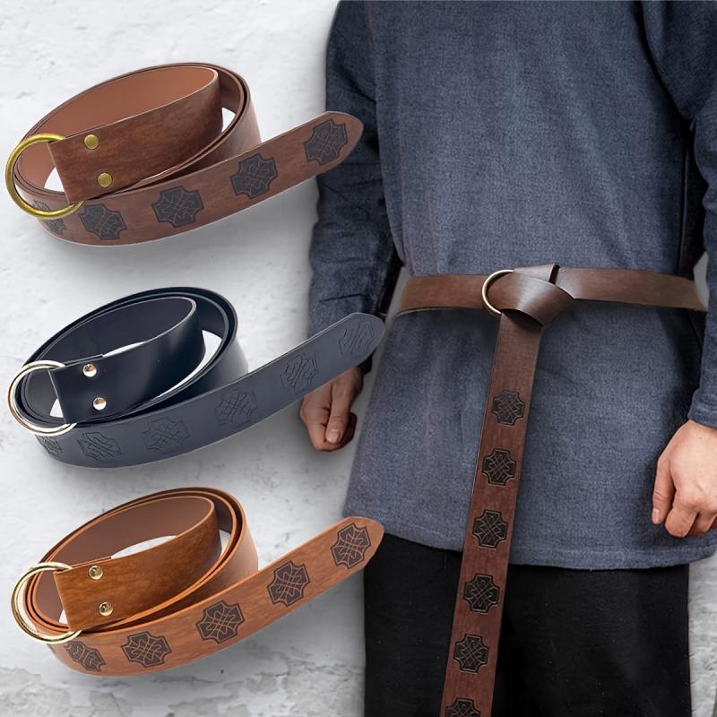 Medieval Celtic Knot Embossed Belt Knight Ring Belt COSPLAY Stage Prop