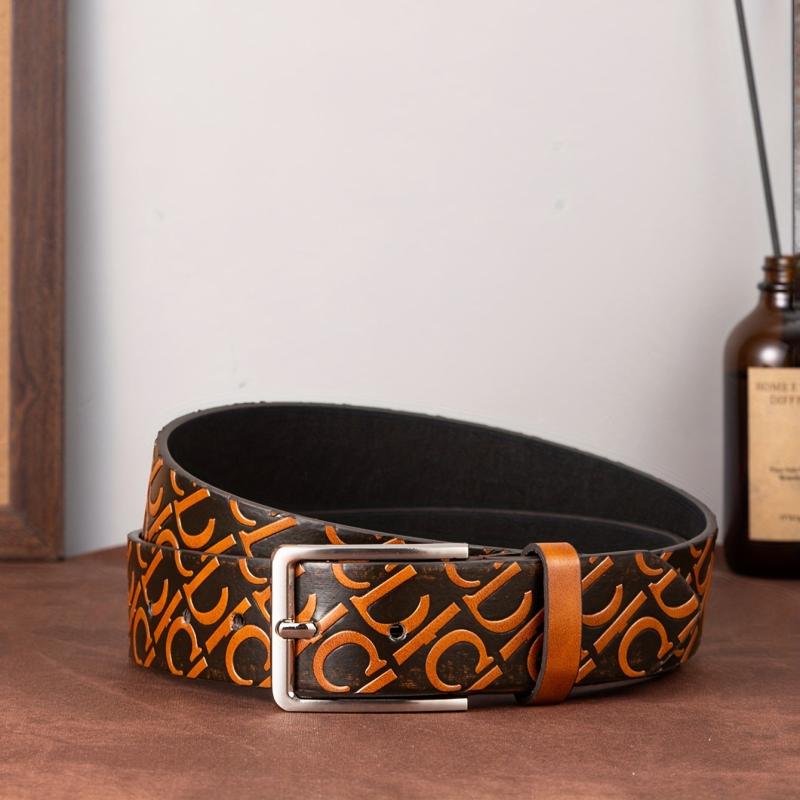 Men's Letter Style Single Jack Dress Belt Casual Alloy Buckle PU Belt