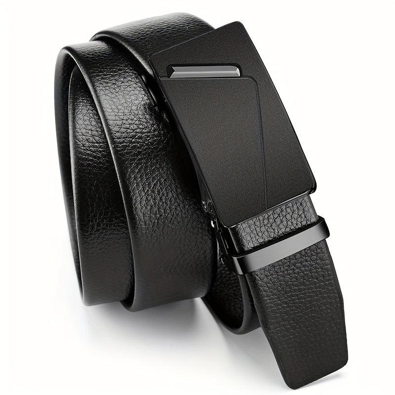 Leather Belt with Automatic Buckle for Men