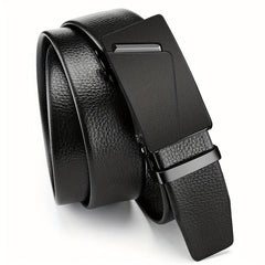 Leather Belt with Automatic Buckle for Men