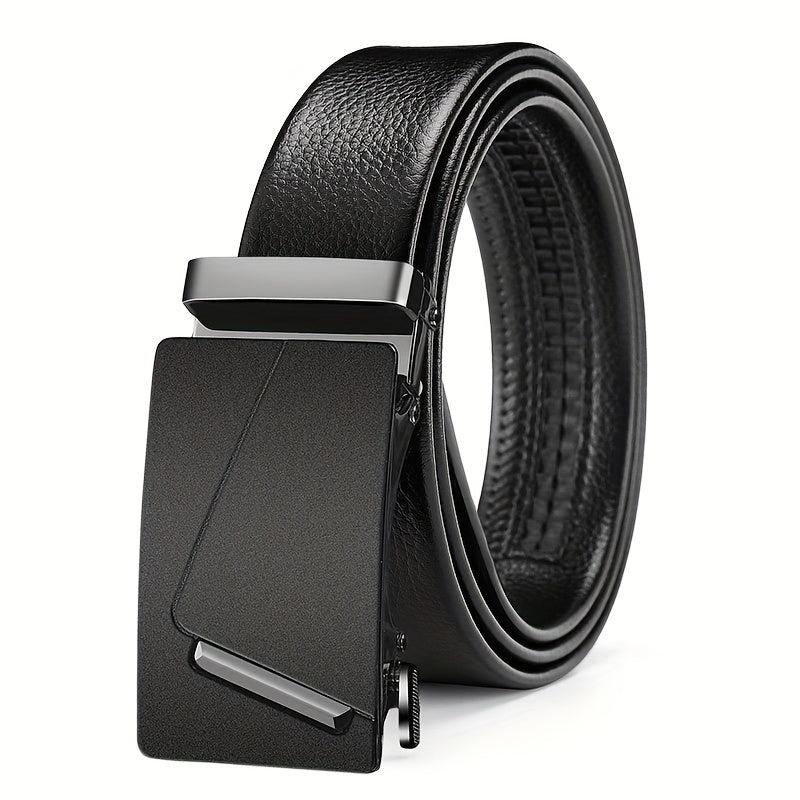 Leather Belt with Automatic Buckle for Men
