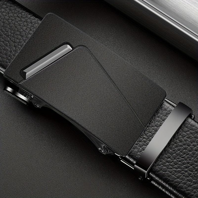 Leather Belt with Automatic Buckle for Men