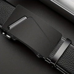 Leather Belt with Automatic Buckle for Men