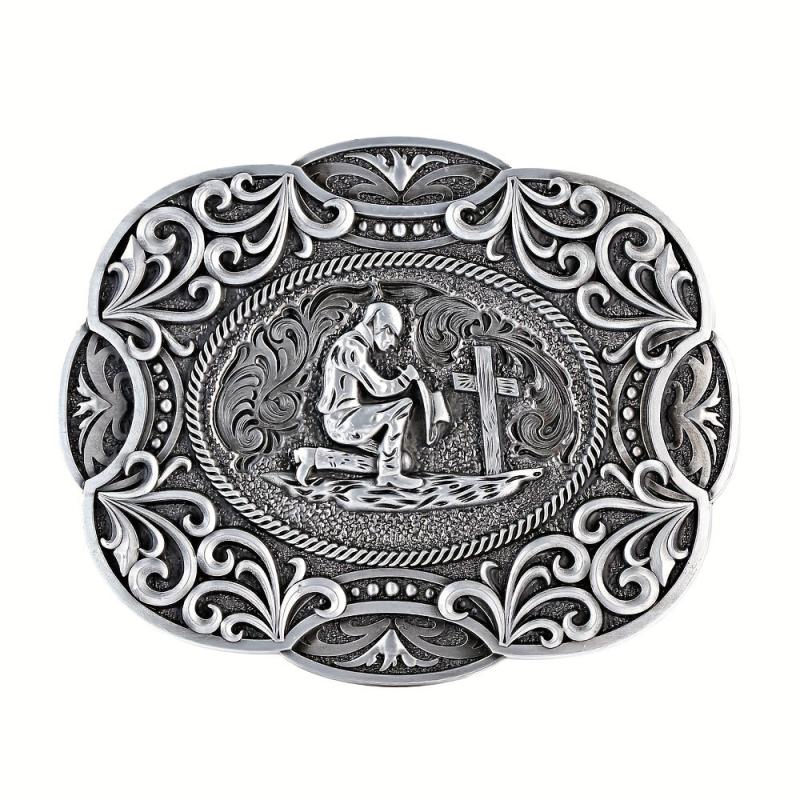 Cowboy Belt Buckle Prayer Pattern Man Belt Buckle