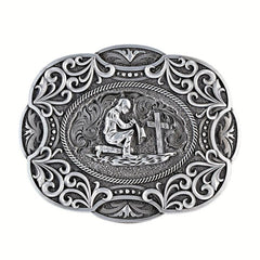 Cowboy Belt Buckle Prayer Pattern Man Belt Buckle