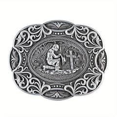 Cowboy Belt Buckle Prayer Pattern Man Belt Buckle