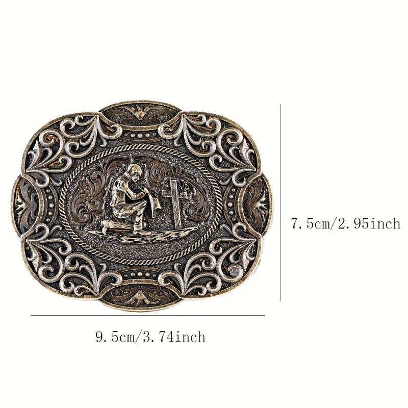 Cowboy Belt Buckle Prayer Pattern Man Belt Buckle