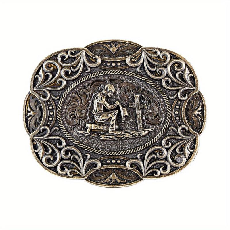 Cowboy Belt Buckle Prayer Pattern Man Belt Buckle