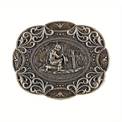 Cowboy Belt Buckle Prayer Pattern Man Belt Buckle