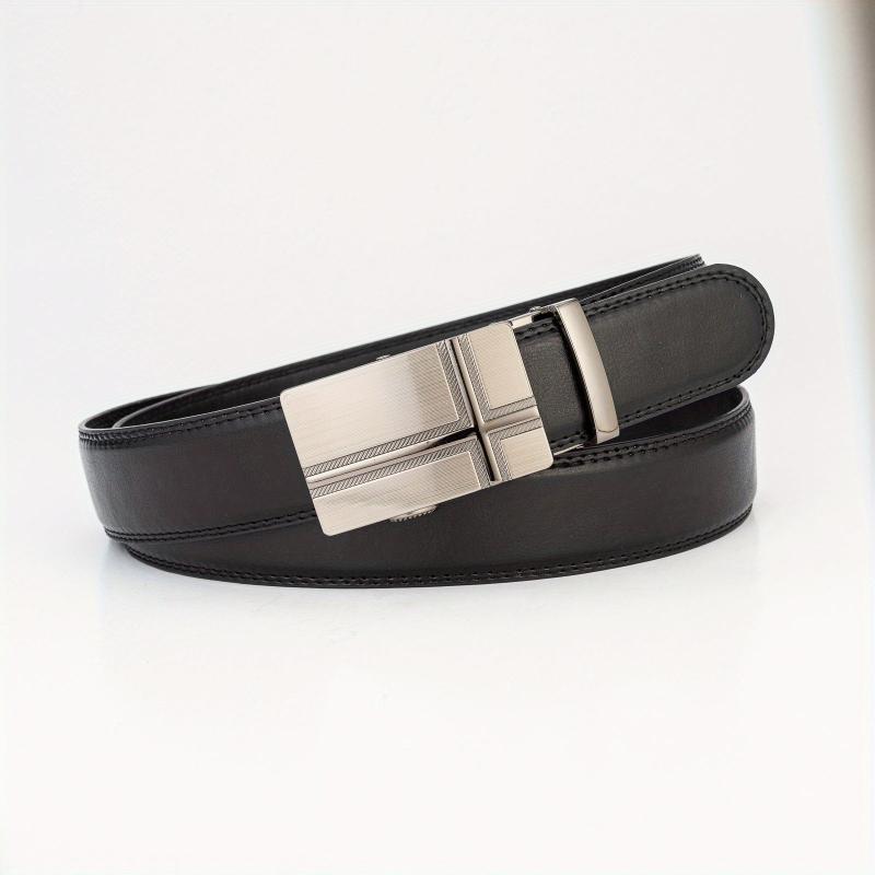Men's Automatic Buckle PU Leather Belt Business Suit Waist Strap