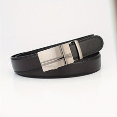 Men's Automatic Buckle PU Leather Belt Business Suit Waist Strap