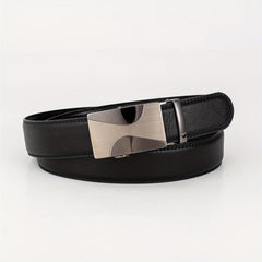 Men's Automatic Buckle PU Leather Belt Business Suit Waist Strap