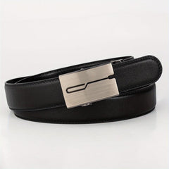 Men's Automatic Buckle PU Leather Belt Business Suit Waist Strap