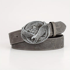Eagle Wing Embossed Men's Belt High end Rock PU Leather Belt