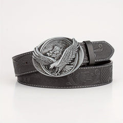 Eagle Wing Embossed Men's Belt High end Rock PU Leather Belt