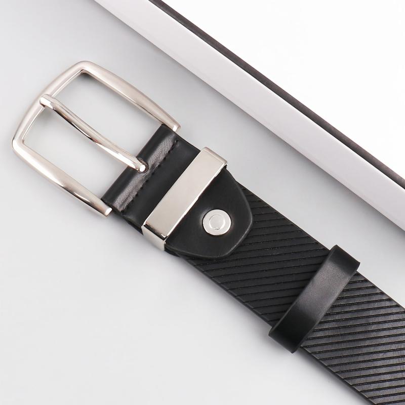 Men's Twill Alloy Pin Buckle Belt PU Leather Casual