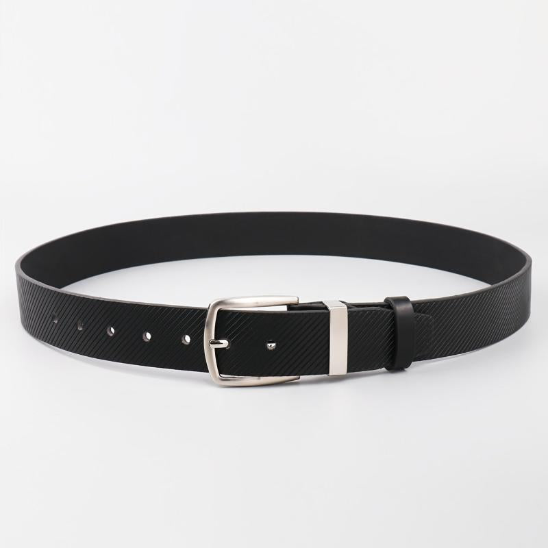Men's Twill Alloy Pin Buckle Belt PU Leather Casual