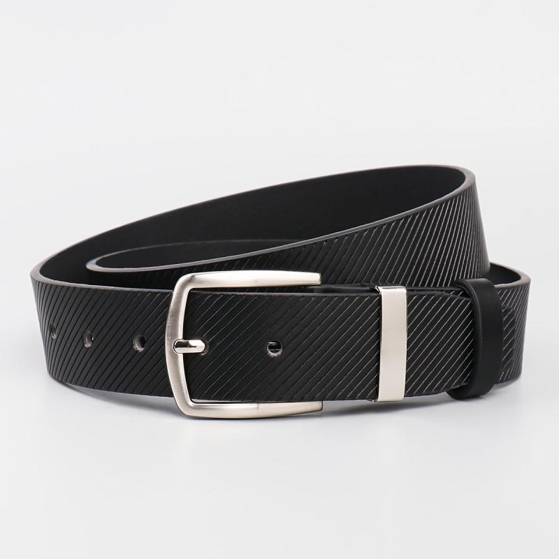 Men's Twill Alloy Pin Buckle Belt PU Leather Casual