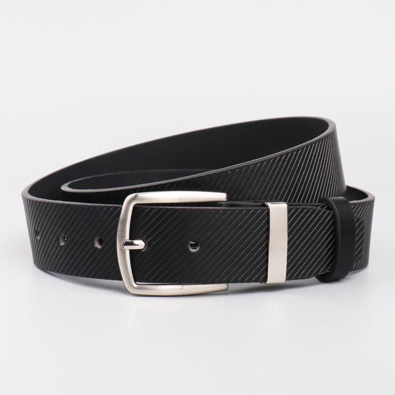 Men's Twill Alloy Pin Buckle Belt PU Leather Casual