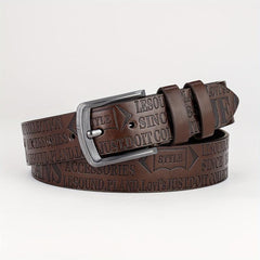 Print Letter Pattern PU Belt Casual Men's Leather Belt