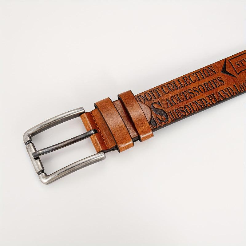 Print Letter Pattern PU Belt Casual Men's Leather Belt