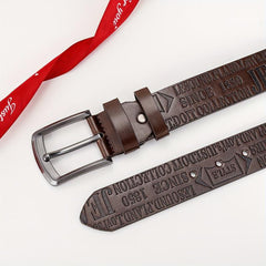 Print Letter Pattern PU Belt Casual Men's Leather Belt