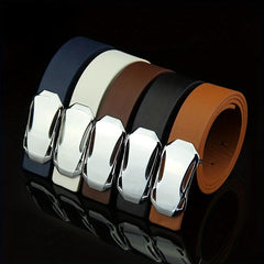 1pc Buckle Belt Sports Car Smooth Buckle Belt Suit Belt For Men